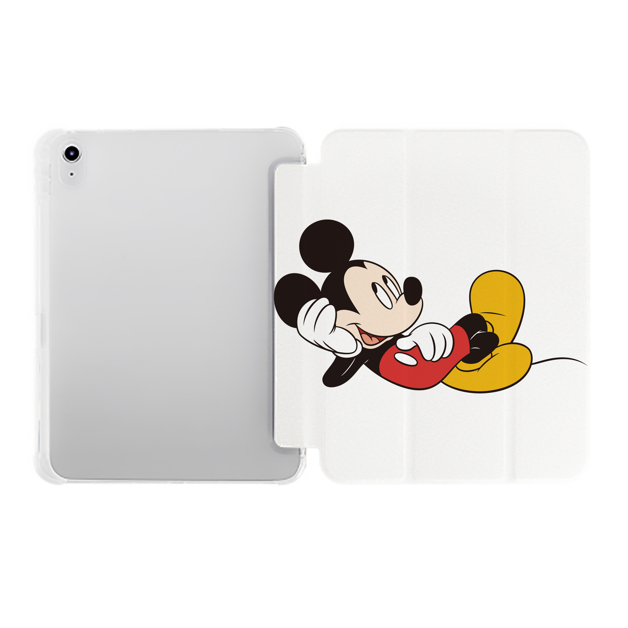 （画像用） ミッキーマウス Mickey Mouse IPad ケース ペン収納付き 三つ折りスタンド PUレザー×シリコン 対応機種9.5/10.5/10.9インチ
